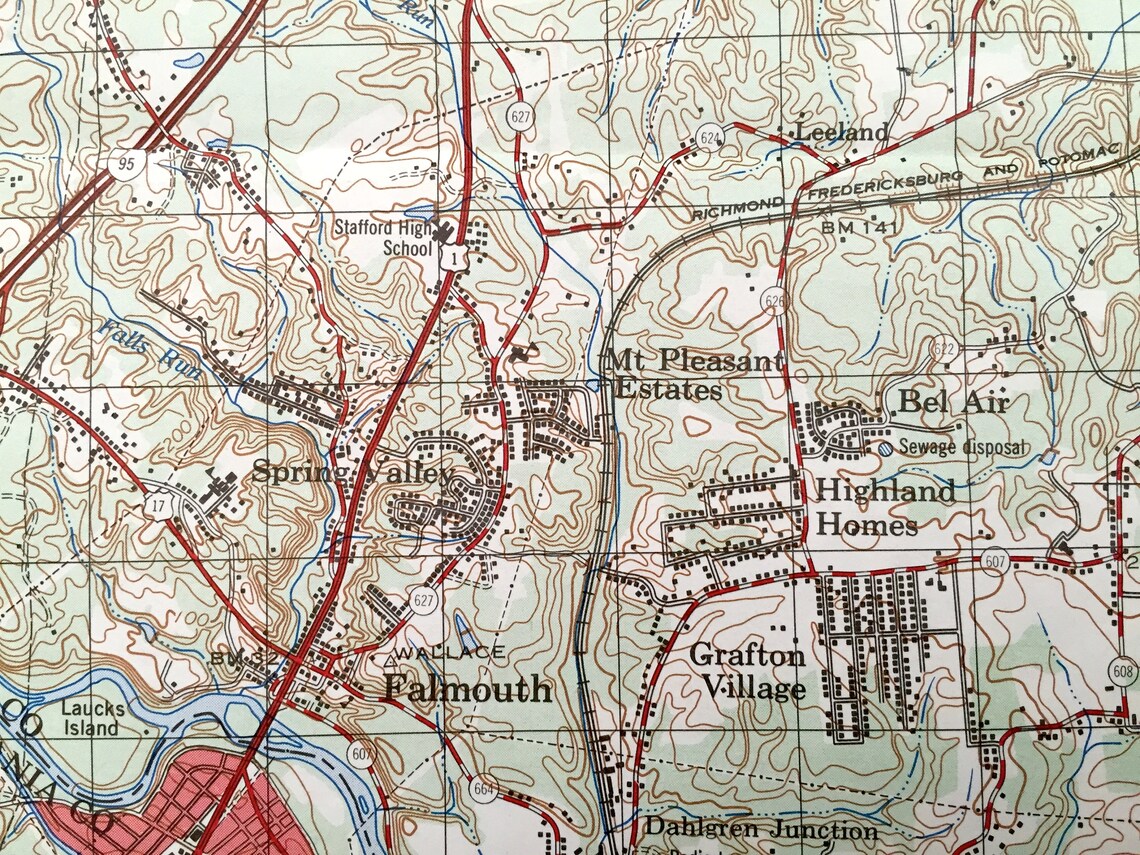 Antique Stafford Virginia 1974 US Geological Survey Etsy