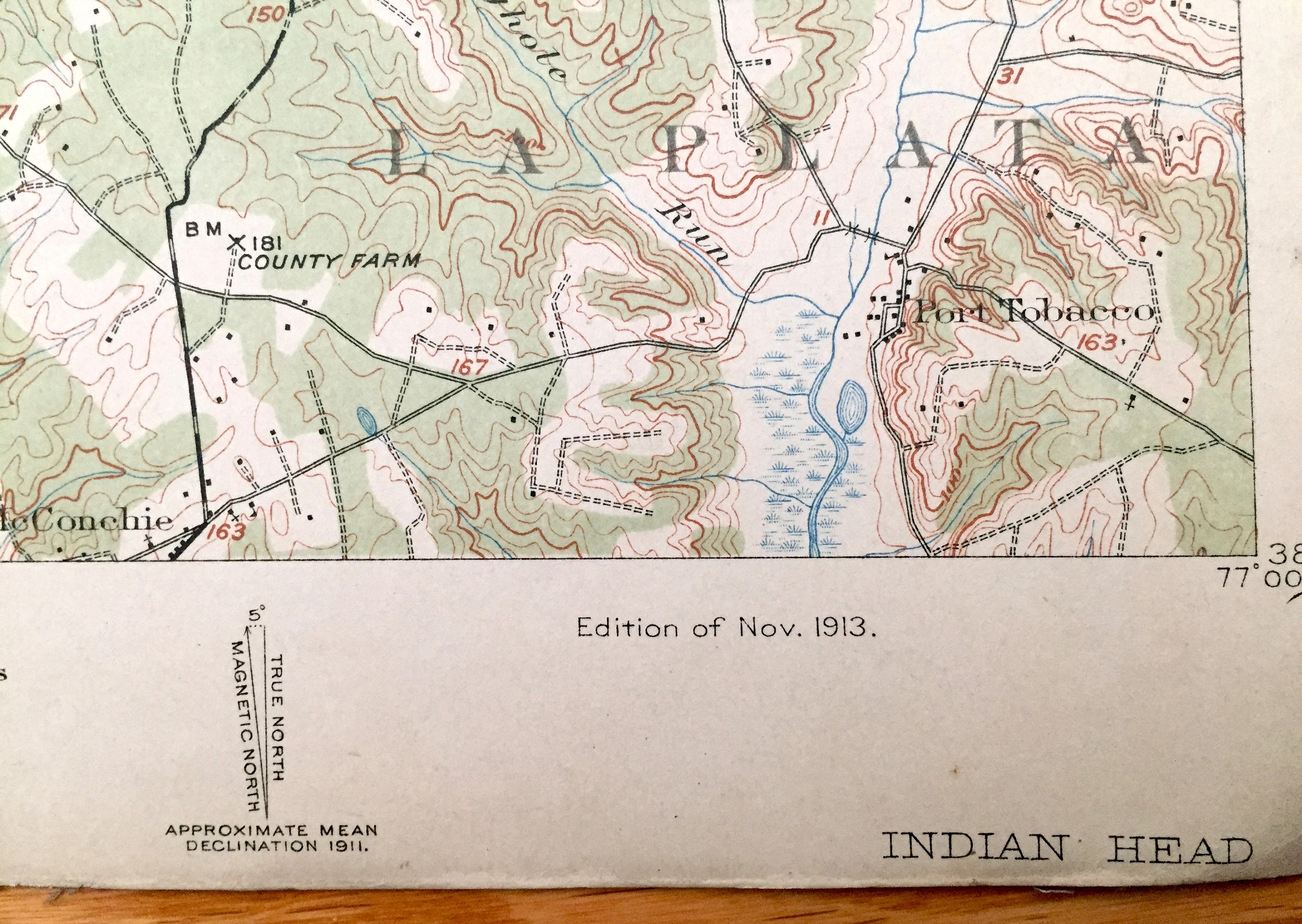 Antique Indian Head Maryland 1913 US Geological Survey Map Etsy