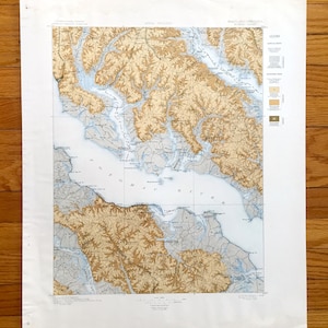 Antique Nomini, Virginia 1890 Mapa topográfico del Servicio Geológico de EE. UU. – Piney Point, Río Potomac, Leonardtown, Maryland, Condado de Westmoreland