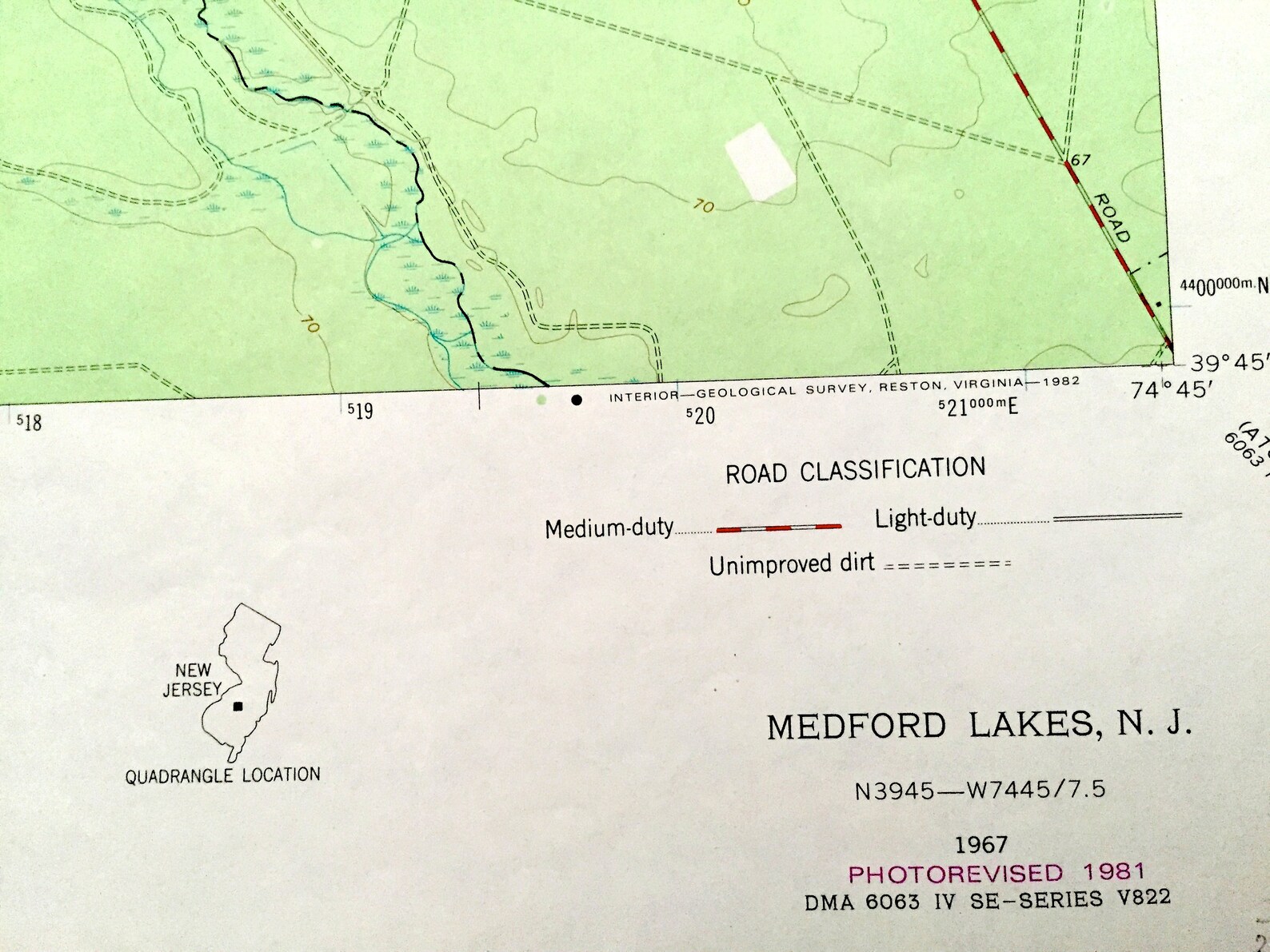 Antique Medford Lakes New Jersey 1967 US Geological Survey Etsy