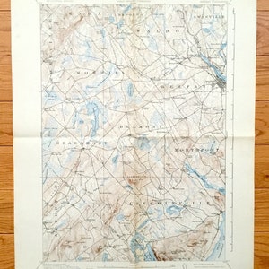 Antike Belfast, Maine 1917 US Geological Survey topographische Karte - Northport, Lincolnville, Swanville, Hoffnung, Appleton Waldo Penobscot Bay ME