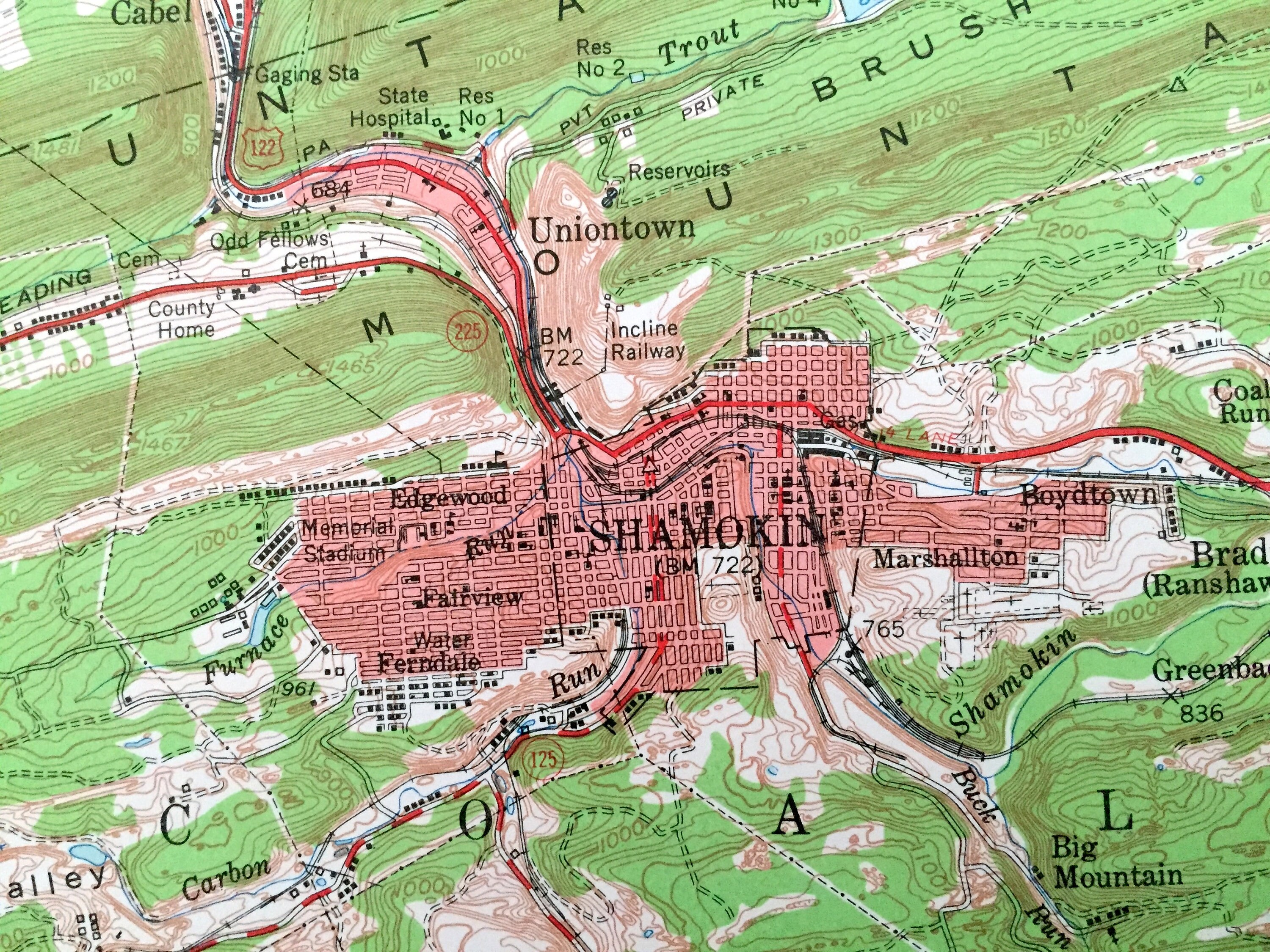 Antique Shamokin Pennsylvania 1952 US Geological Survey Etsy UK