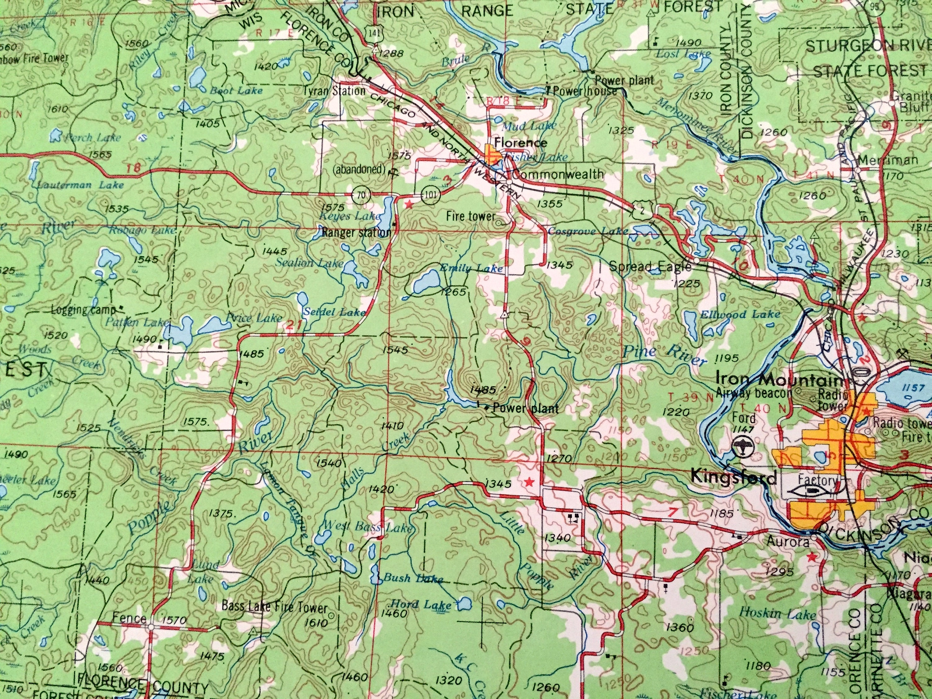 Antique Iron Mountain Michigan 1954 US Geological Survey Etsy