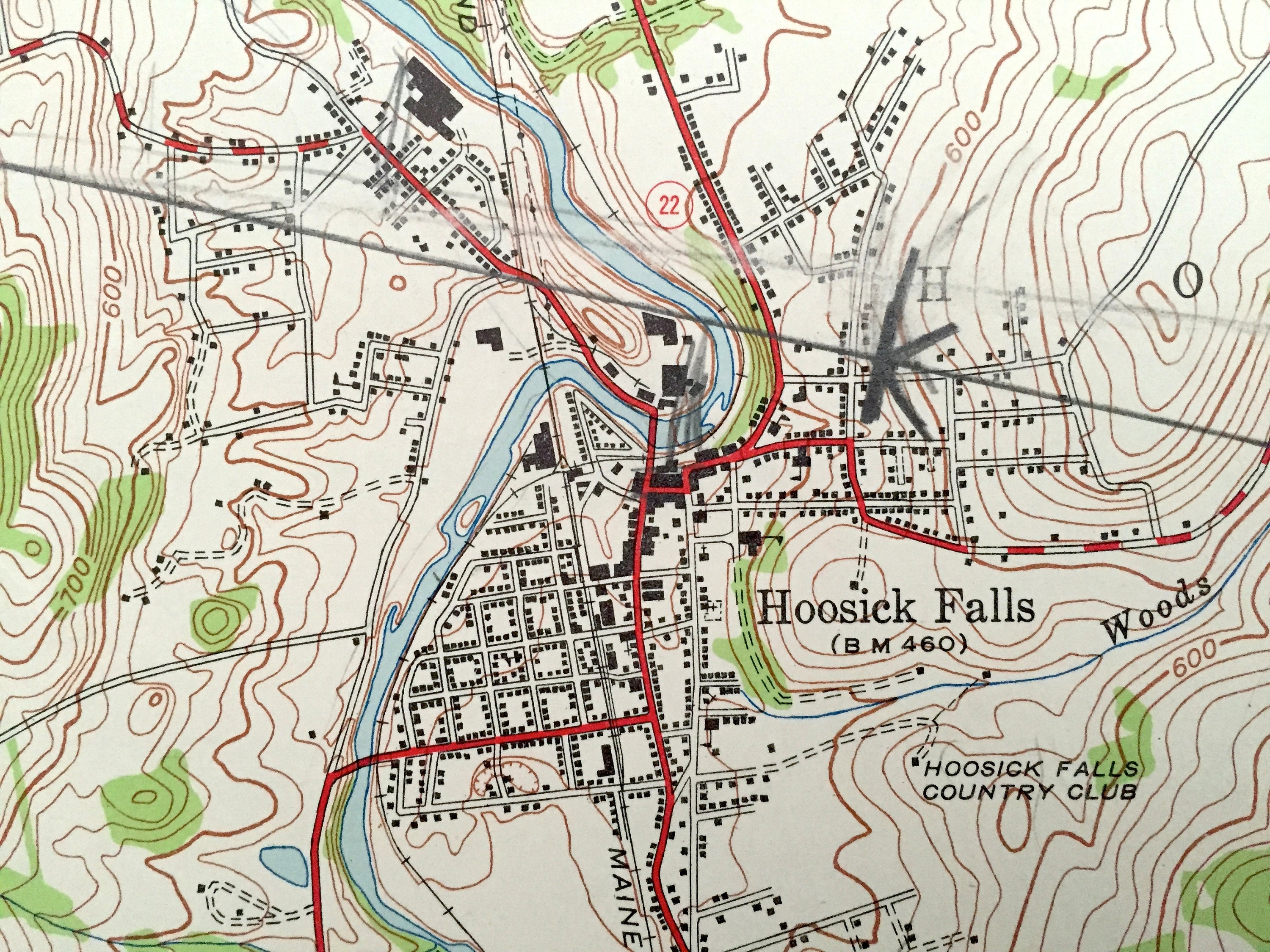 Antique Hoosick Falls New York 1943 US Geological Survey Etsy