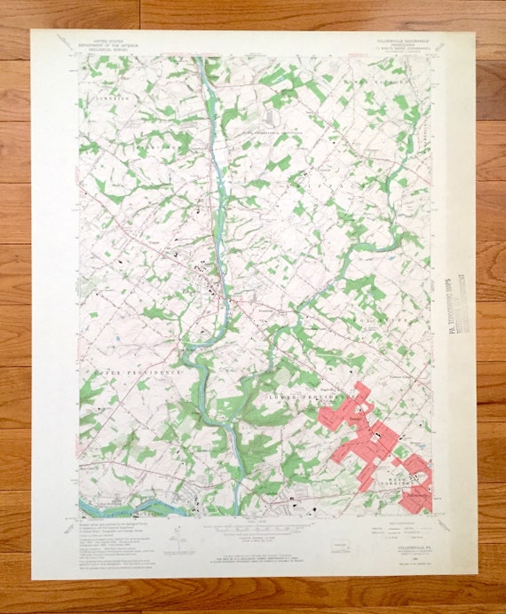 Antique Collegeville Pensilvania 1966 Us Geological Survey Etsy