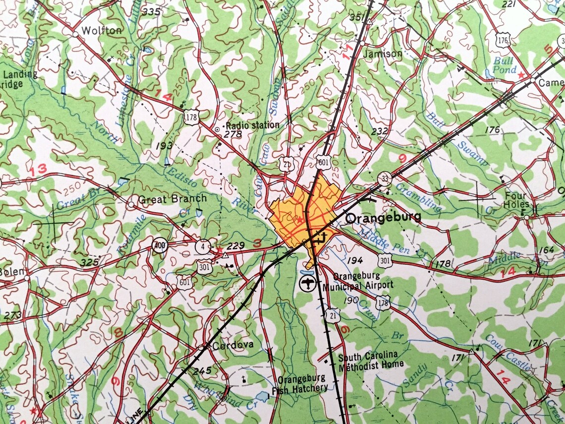 Antique Augusta 1961 US Geological Survey Topographic Etsy
