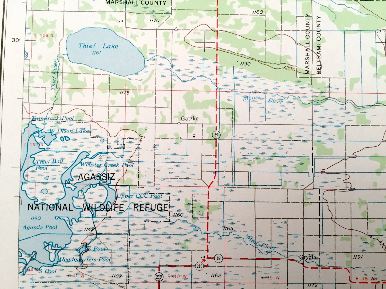 Antiguo Roseau Minnesota 1954 US Geological Survey Mapa Etsy