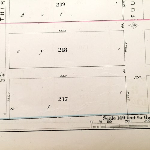 Antique Sunset Park, Brooklyn 1880 GM Hopkins Atlas Map – New York City, shops Army Terminal, Gowanus Canal, NYU Langone Hospital Bay Ridge NY nyc