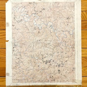 Antieke Arnoldsburg, West Virginia 1925 US Geological Survey topografische kaart – Calhoun County, Smithfield, Otto, Leatherbark, Washington WV