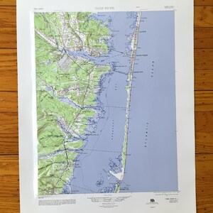 Antike Toms River, New Jersey USGS Topographische 3D Reliefkarte – Küste, Island Beach, Barnegat, Seaside Höhen Park Ocean Gate NJ