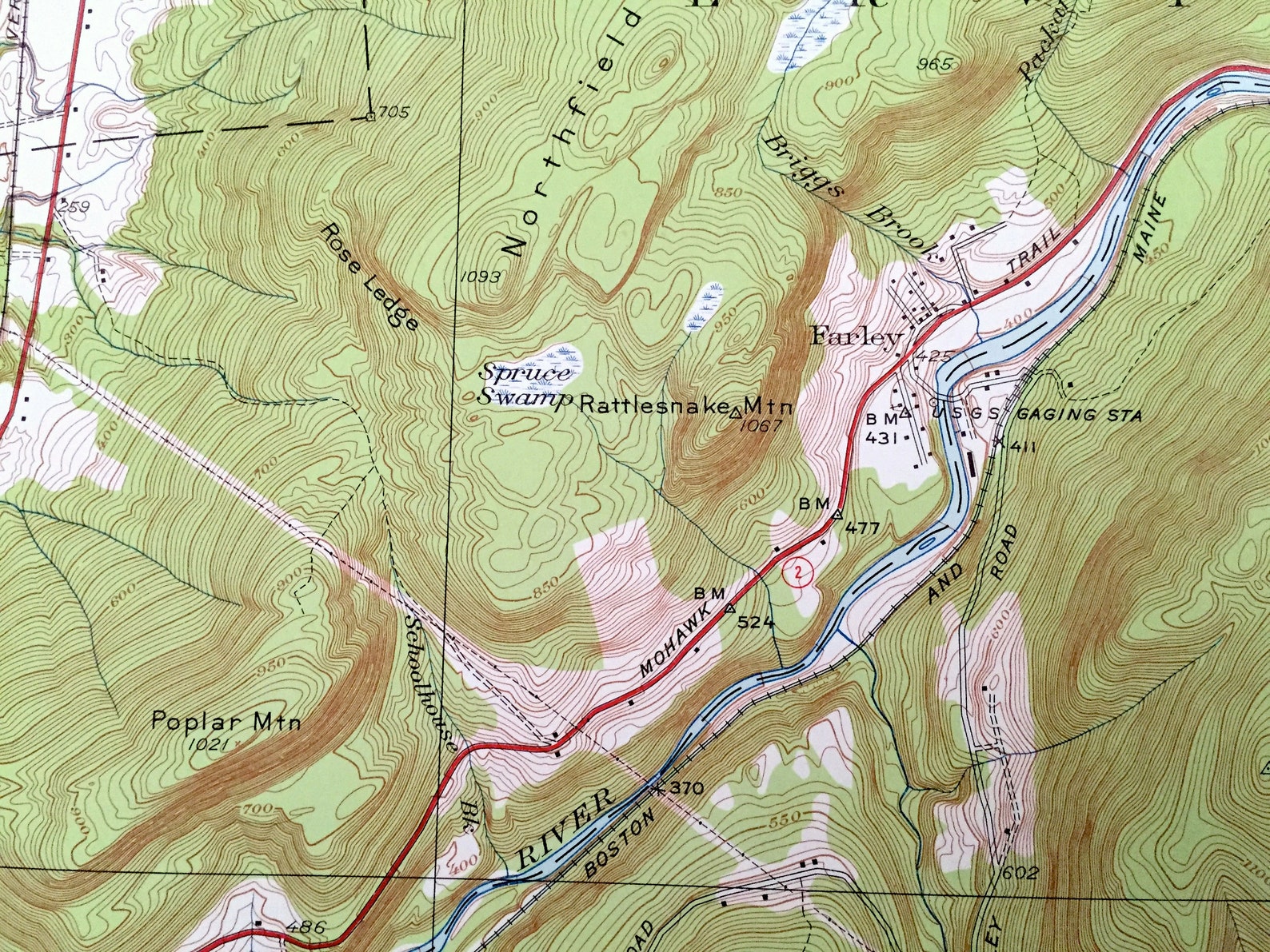 Antique Millers Falls Massachusetts 1948 Mapa topográfico del Etsy