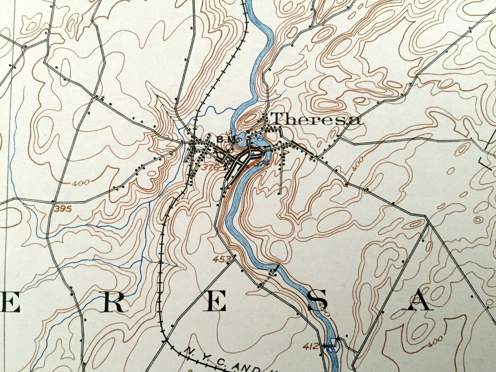 Antique Theresa New York 1903 US Geological Survey Etsy