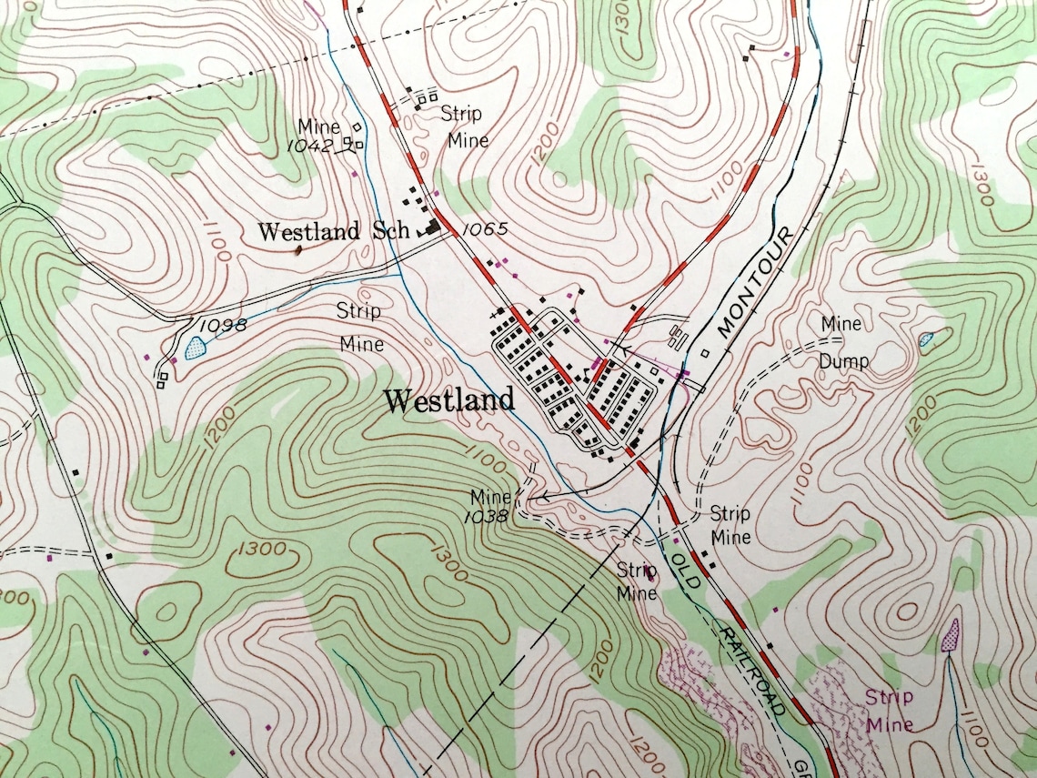 Antique Midway Pennsylvania 1954 US Geological Survey Etsy