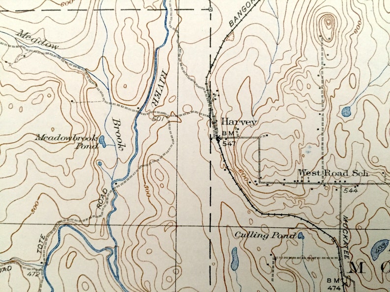 Antique Bridgewater Maine 1938 US Geological Survey Etsy