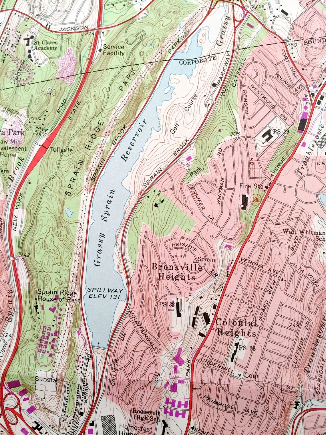 Antique Mount Vernon New York 1966 US Geological Survey Etsy