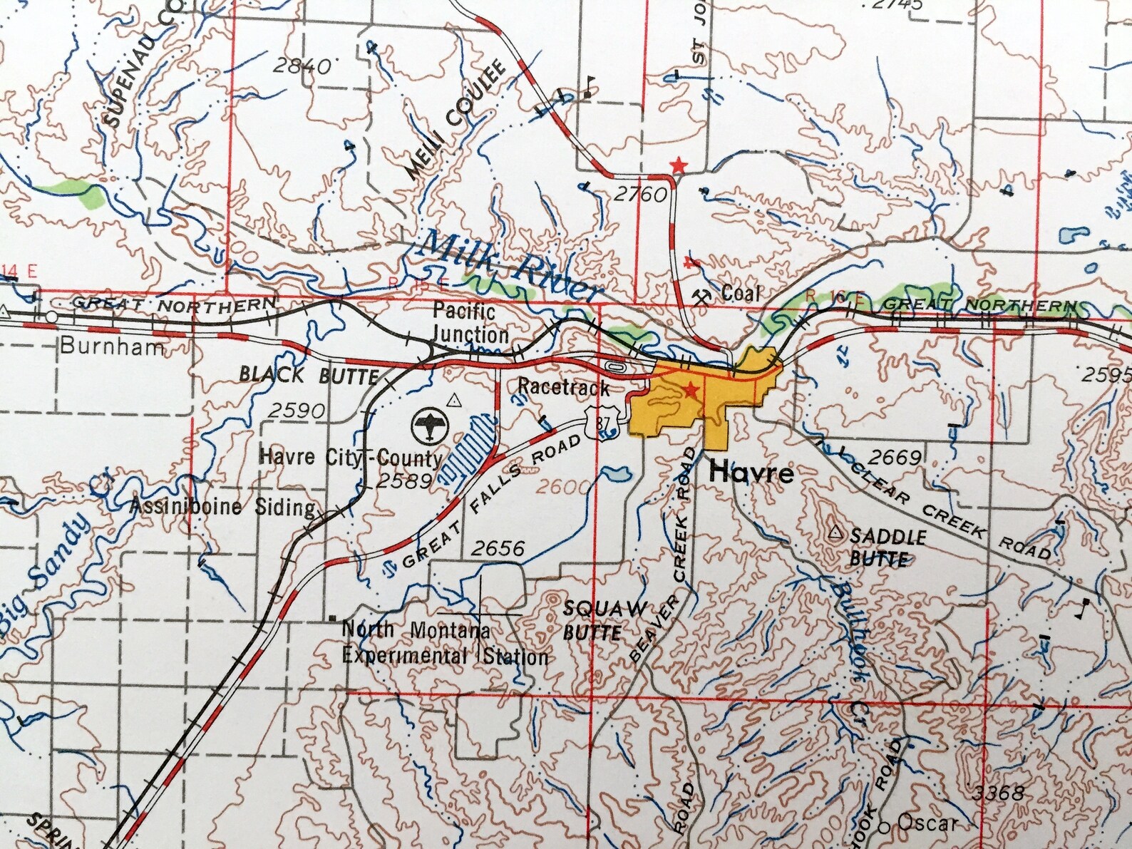 Antique Havre Montana 1958 US Geological Survey Topographic Etsy