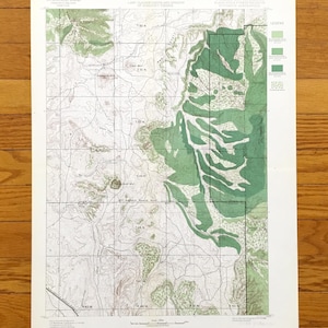 May include: Vintage topographic map of the Black Hills region in South Dakota, with detailed contour lines and green shaded areas indicating forested regions. The map includes text and a legend, printed on aged paper.