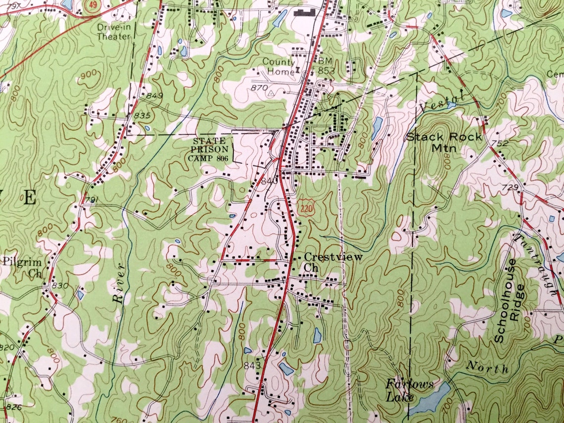 Antique Asheboro North Carolina 1957 US Geological Survey Etsy
