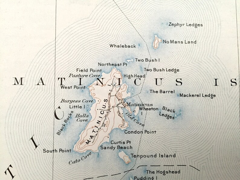 Antique Matinicus Maine 1906 US Geological Survey Topographic Etsy