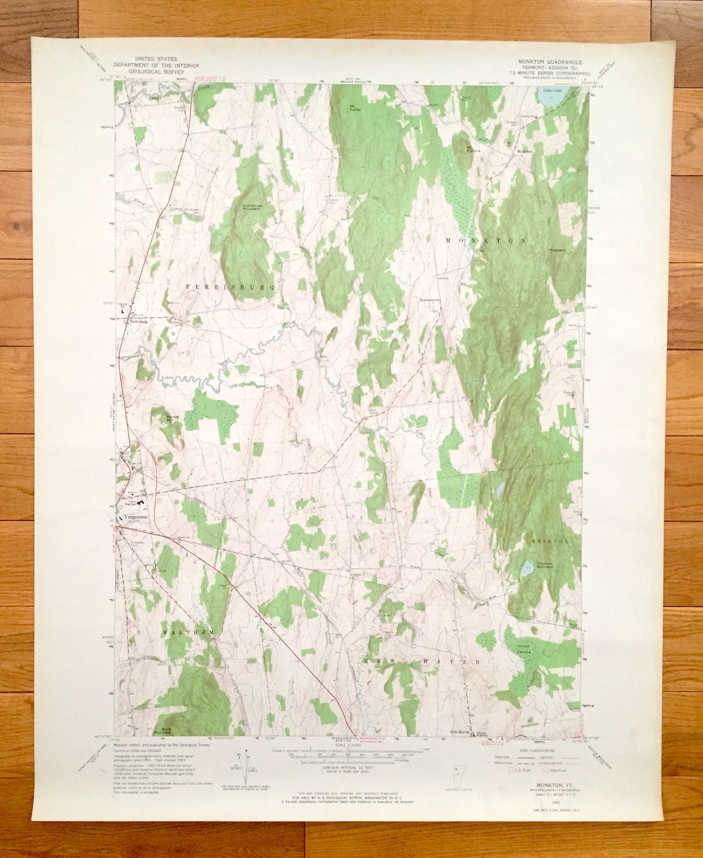 Antique Monkton Vermont 1963 US Geological Survey Topographic Etsy