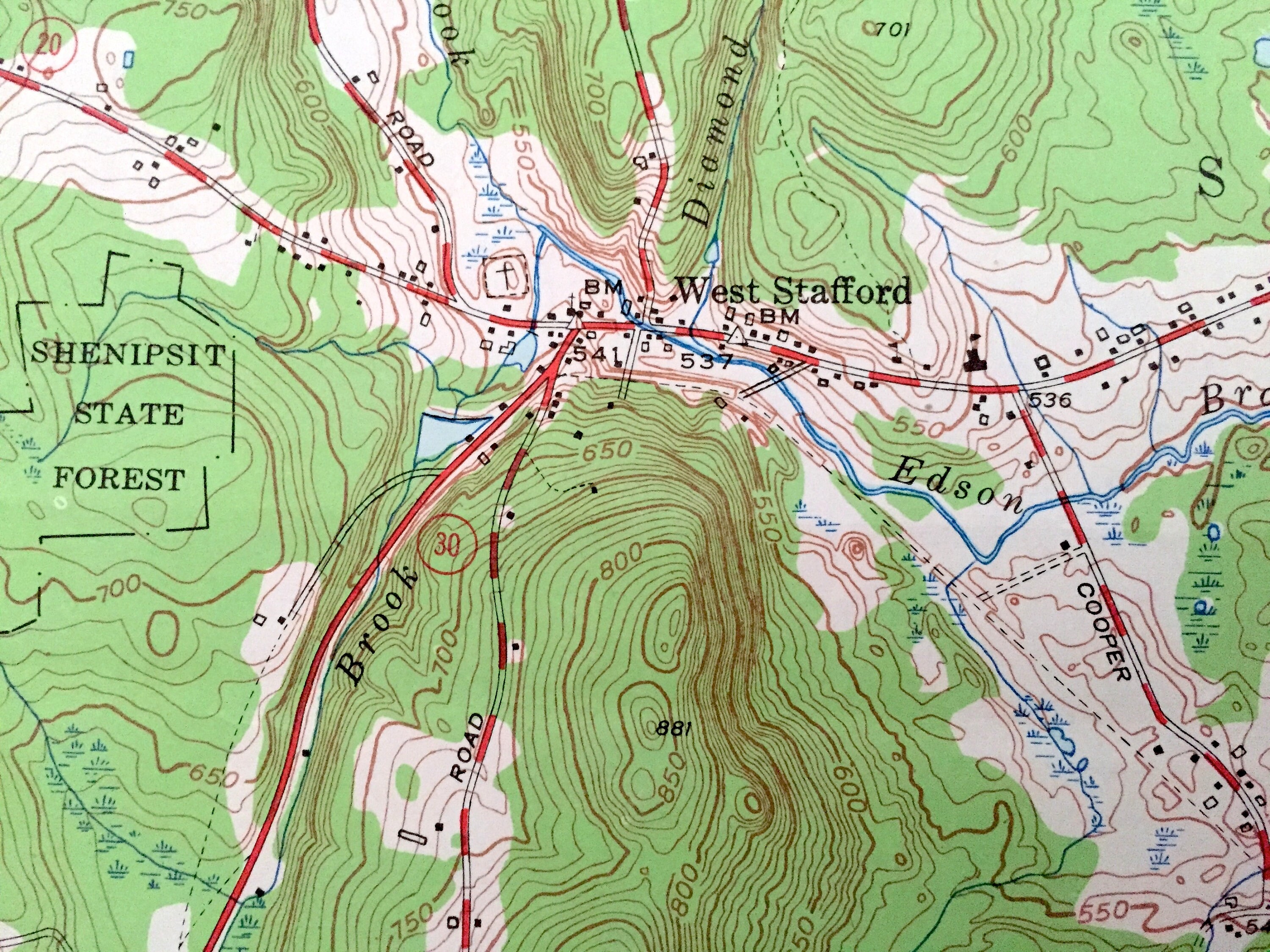Antique Stafford Springs Connecticut 1952 US Geological Etsy