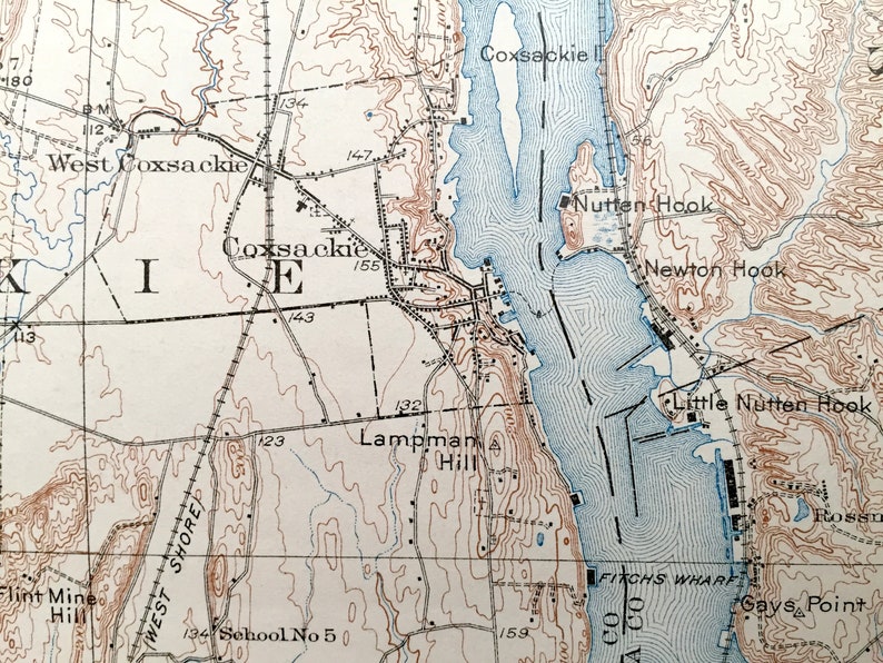 Antique Coxsackie New York 1929 US Geological Survey Etsy