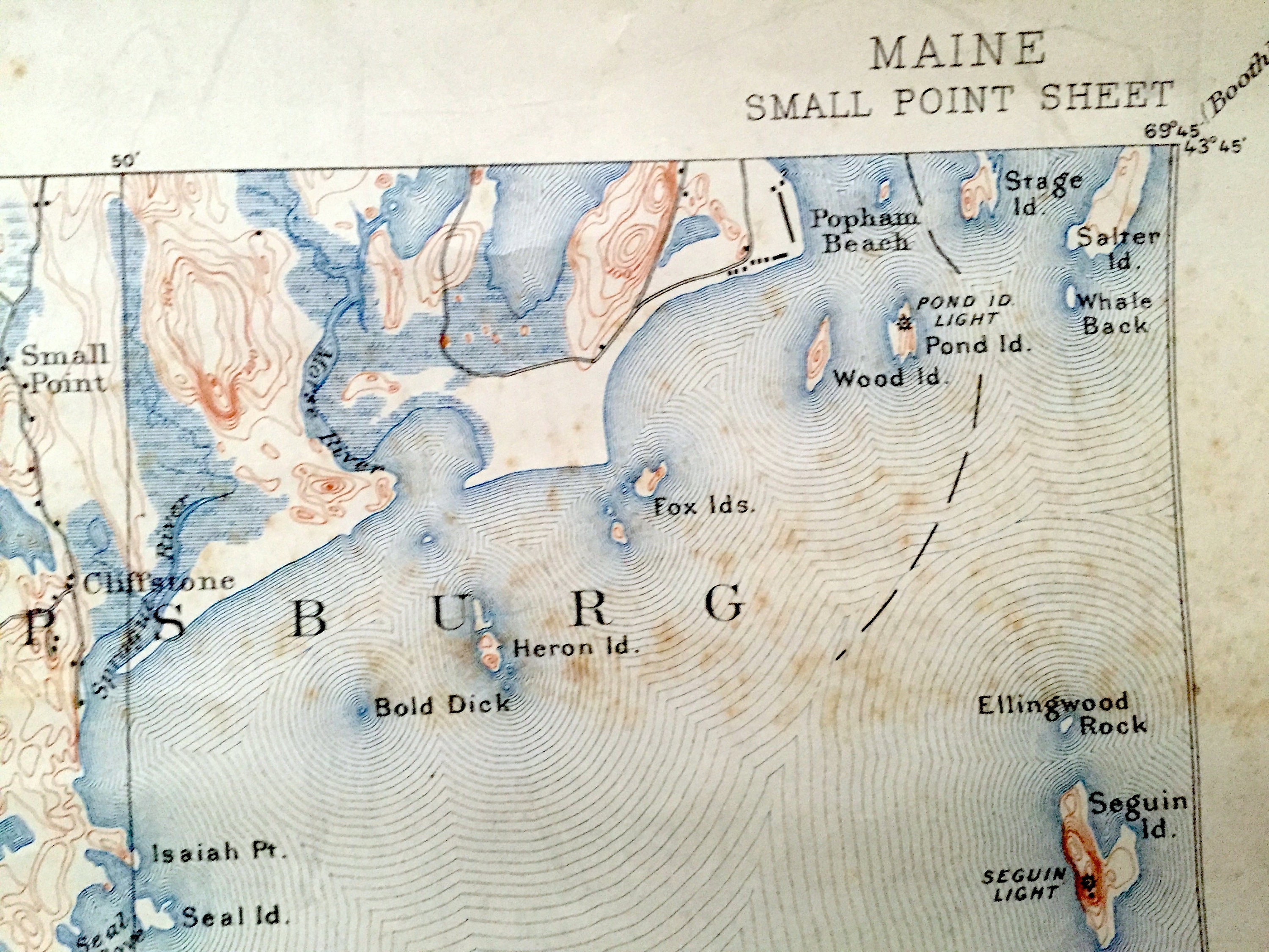 Small Point Maine Map Antique Small Point Maine 1893 Us Geological Survey | Etsy Ireland