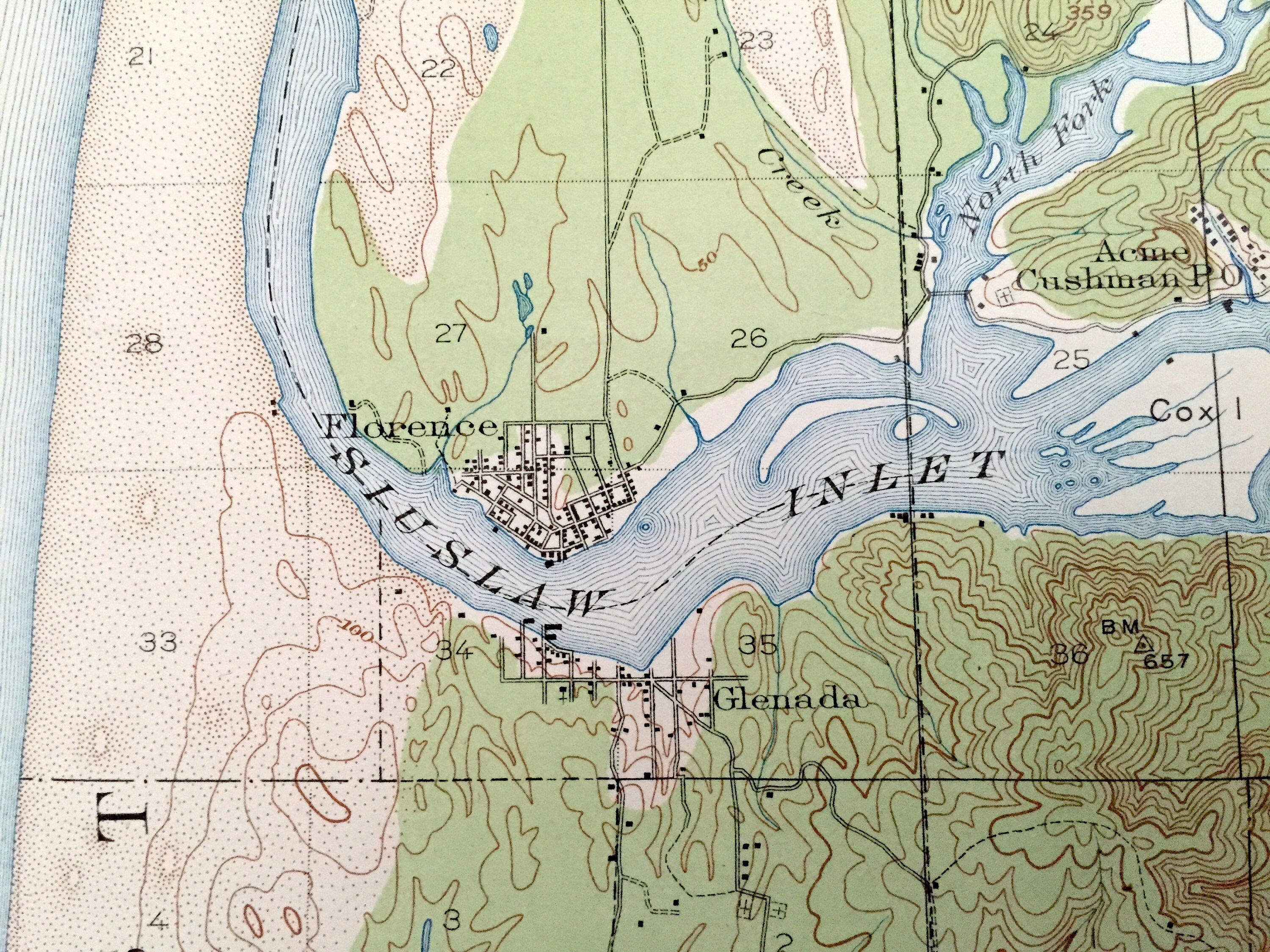 Antique Siltcoos Lake Oregon 1920 US Geological Survey Etsy