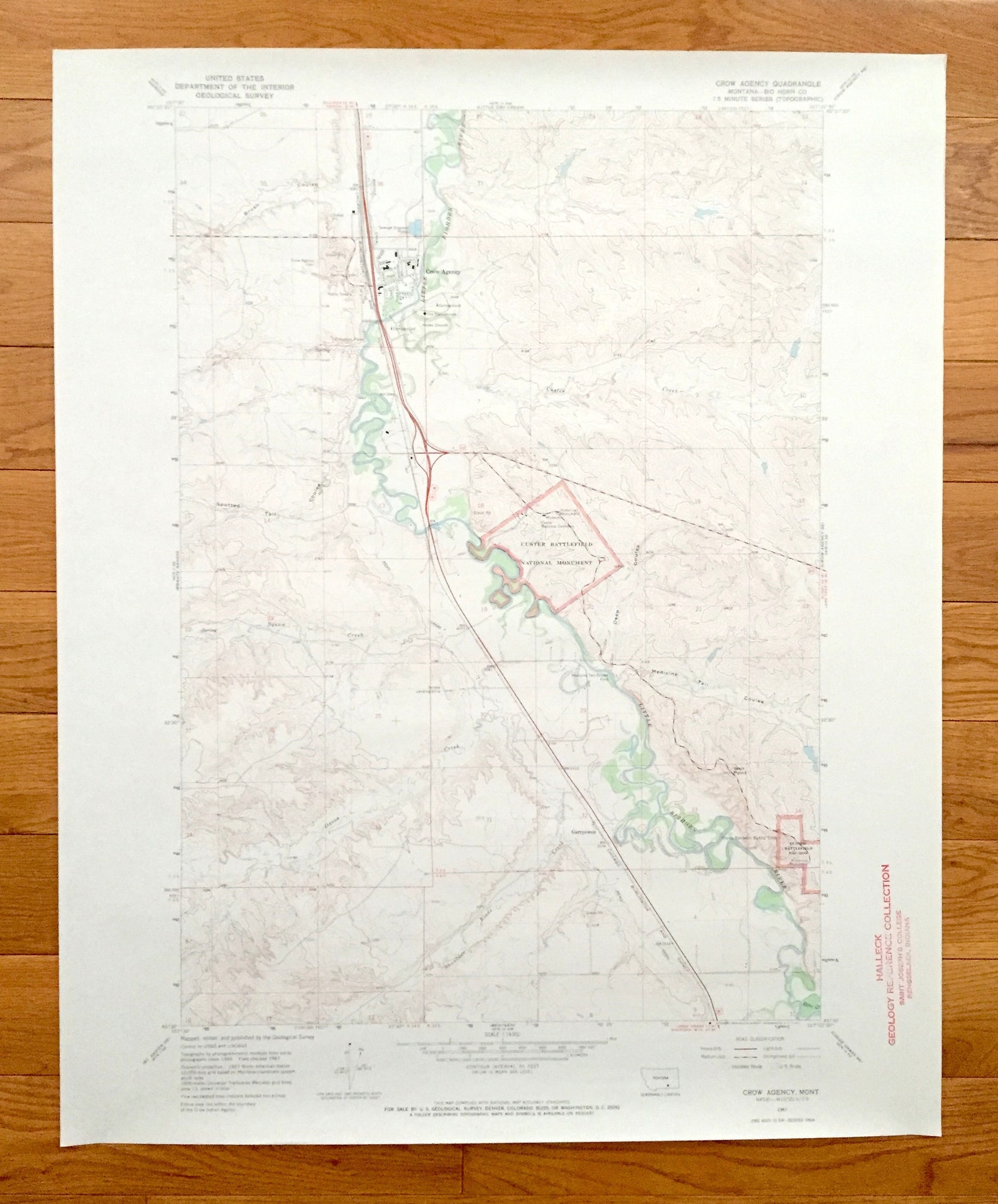 Antique Crow Agency Montana 1967 US Geological Survey Etsy