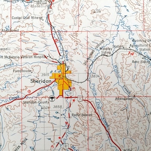 Antique Sheridan, Wyoming 1962 US Geological Survey Topographic Map ...