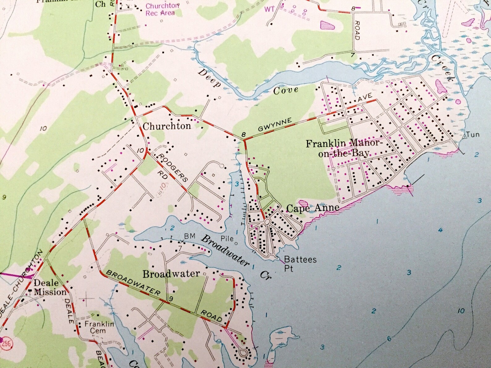 Antique Deale Maryland 1957 US Geological Survey Topographic Etsy España