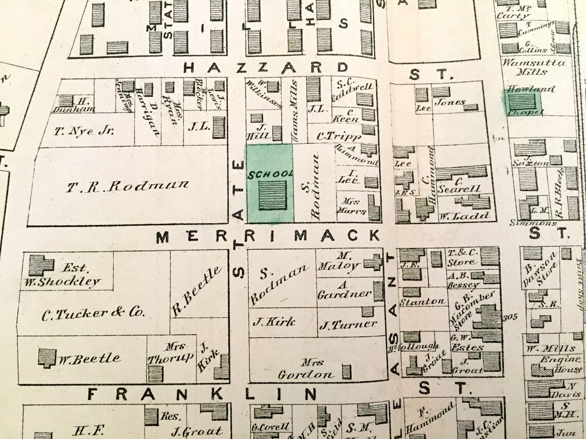 Antique 1871 New Bedford Massachusetts Map from F.W. Beers Etsy