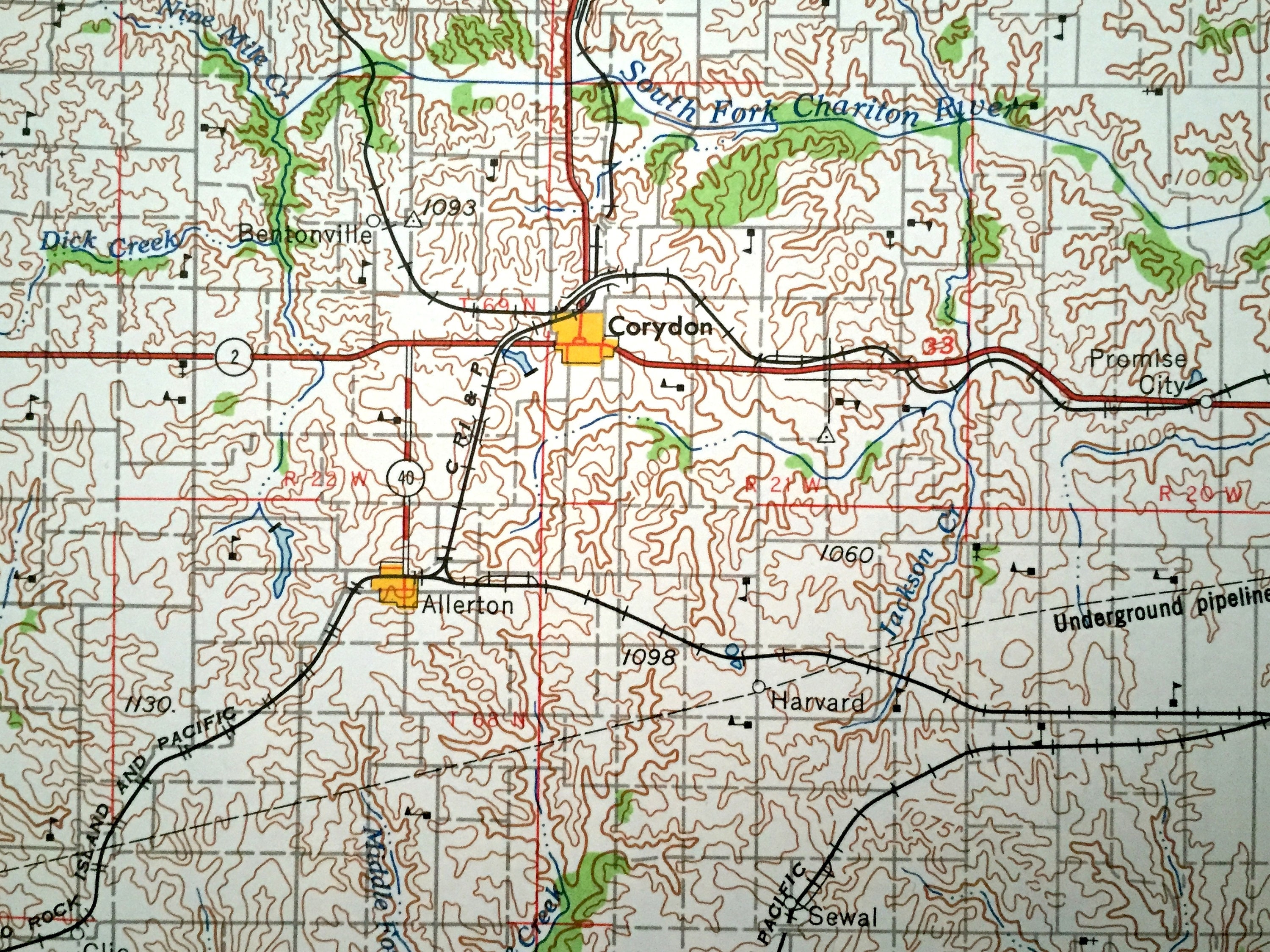 Antique Centerville Iowa 1958 US Geological Survey Etsy