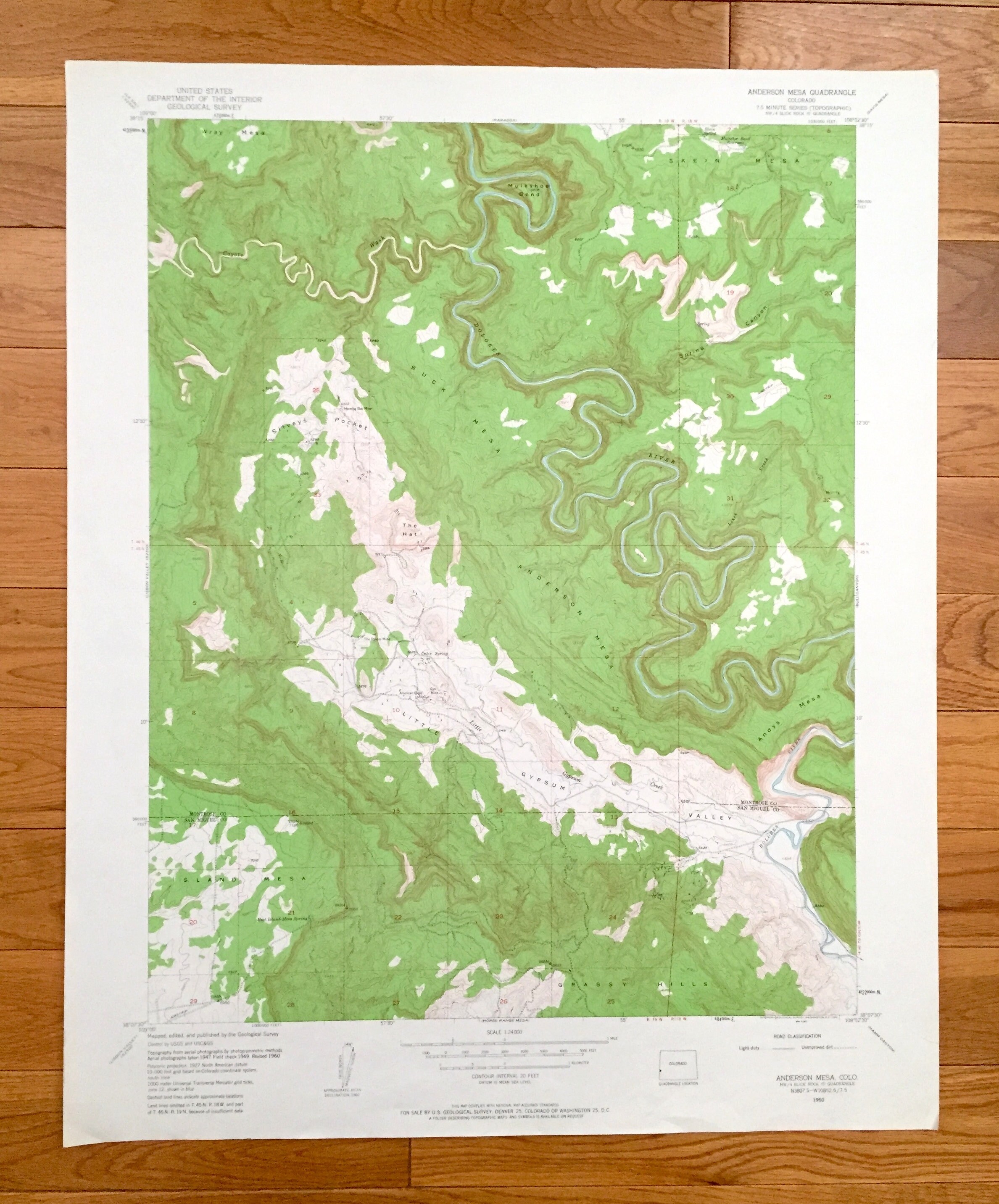 Antique Anderson Mesa, Colorado 1960 US Geological Survey  display picture 1