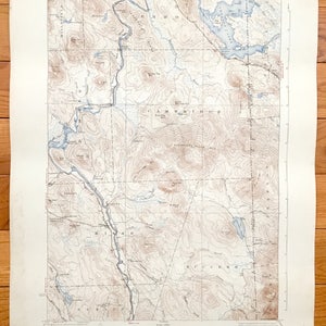 Antique Milan, New Hampshire & Grafton Maine 1934 US Geological Survey Topographic Map – Contea di Coos, Lago Umbagog, Errol, Cambridge, NH ME