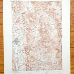 Antike Rutland, Vermont 1891 US Geological Survey Topographische Karte – Pittsford, Clarendon, Stockbridge, Sherburne, Shrewsbury, Killington VT