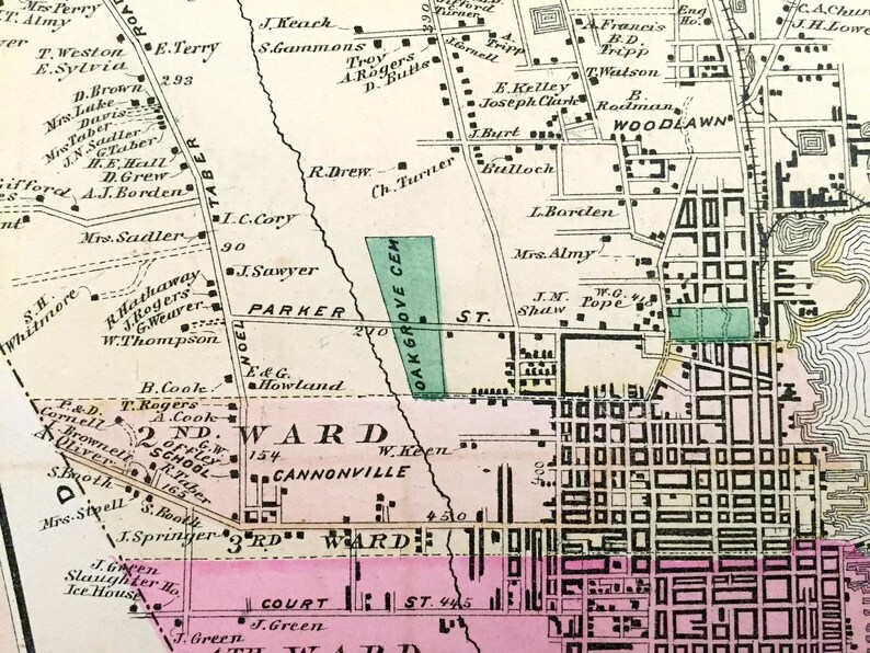 Antique 1871 New Bedford Massachusetts Map from F.W. Beers Etsy