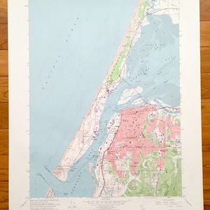 Antieke topografische kaart Eureka, Californië, 1958 US Geological Survey - Manilla, Fairhaven, Samoa, Bucksport, Elk River Corners, Pine Hill