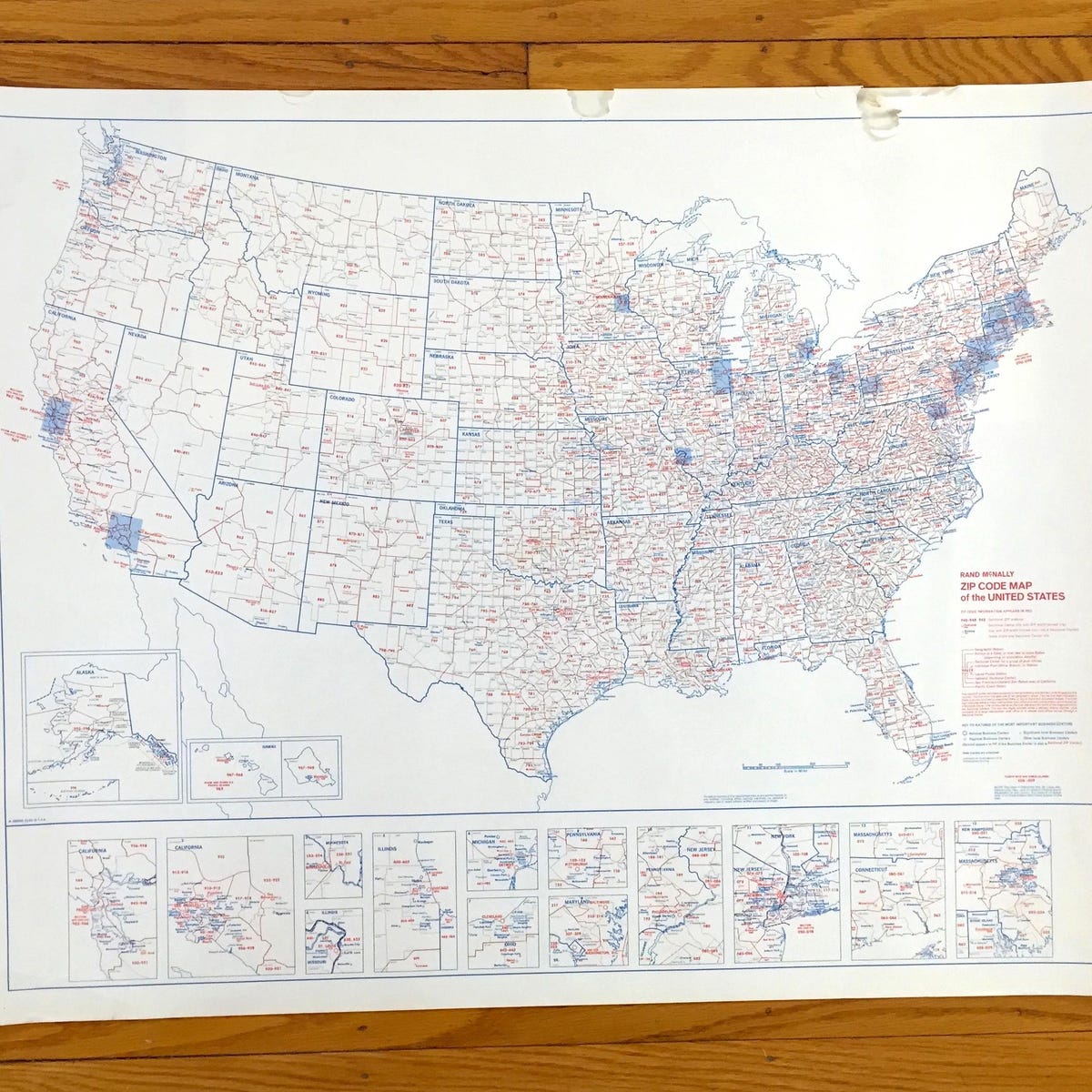 Antique 1960s United States of America Zip Code Map From Randy Mcnally — Etsy