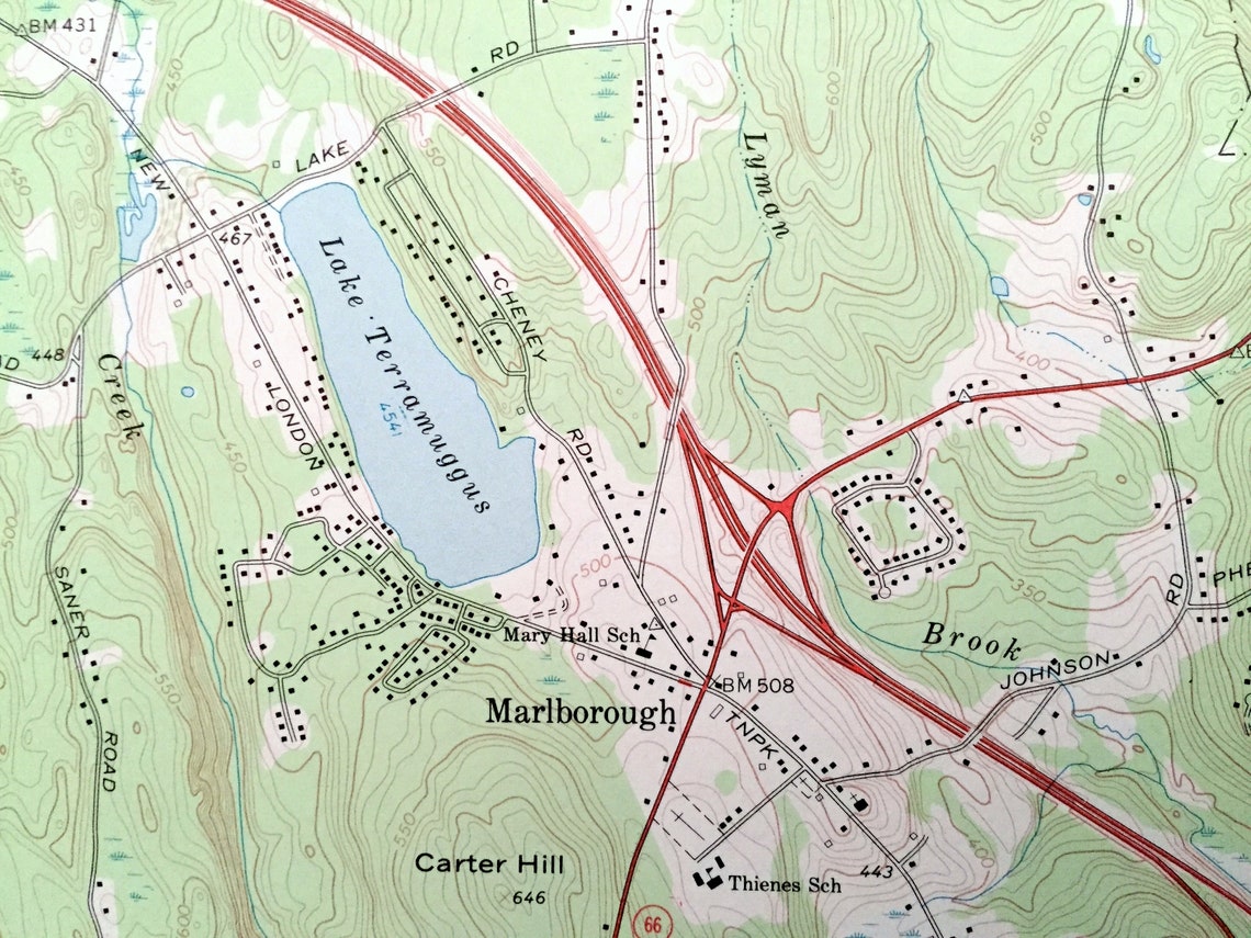 Antique Marlborough Connecticut 1967 US Geological Survey Etsy