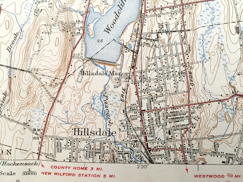 Antique Park Ridge New Jersey 1939 US Geological Survey Map Etsy