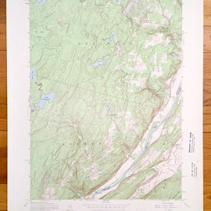 Antique lac Maskenozha, Pennsylvanie 1954 US Geological Survey carte topographique – Delaware River, Wild Acres lac, Lehman, Pike Co, Sussex