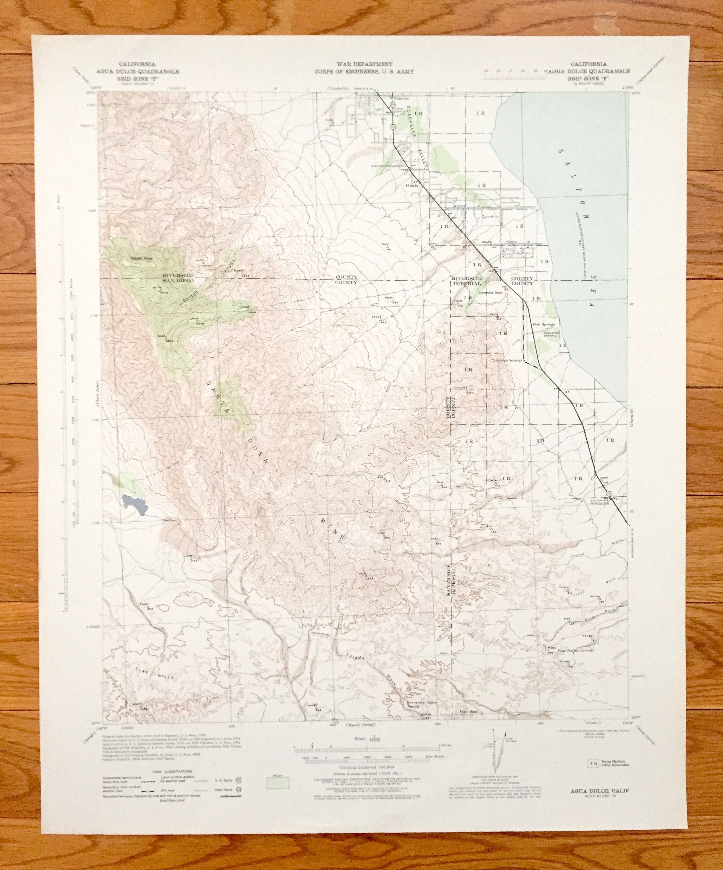 Antique Agua Dulce California 1944 US Geological Survey Etsy