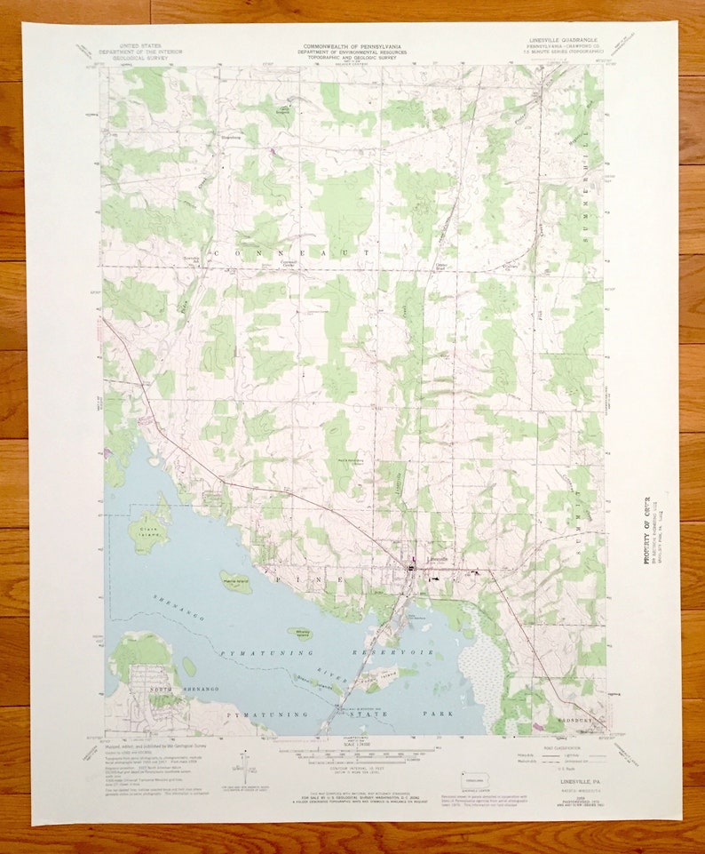 Antique Linesville Pennsylvania 1959 US Geological Survey Etsy