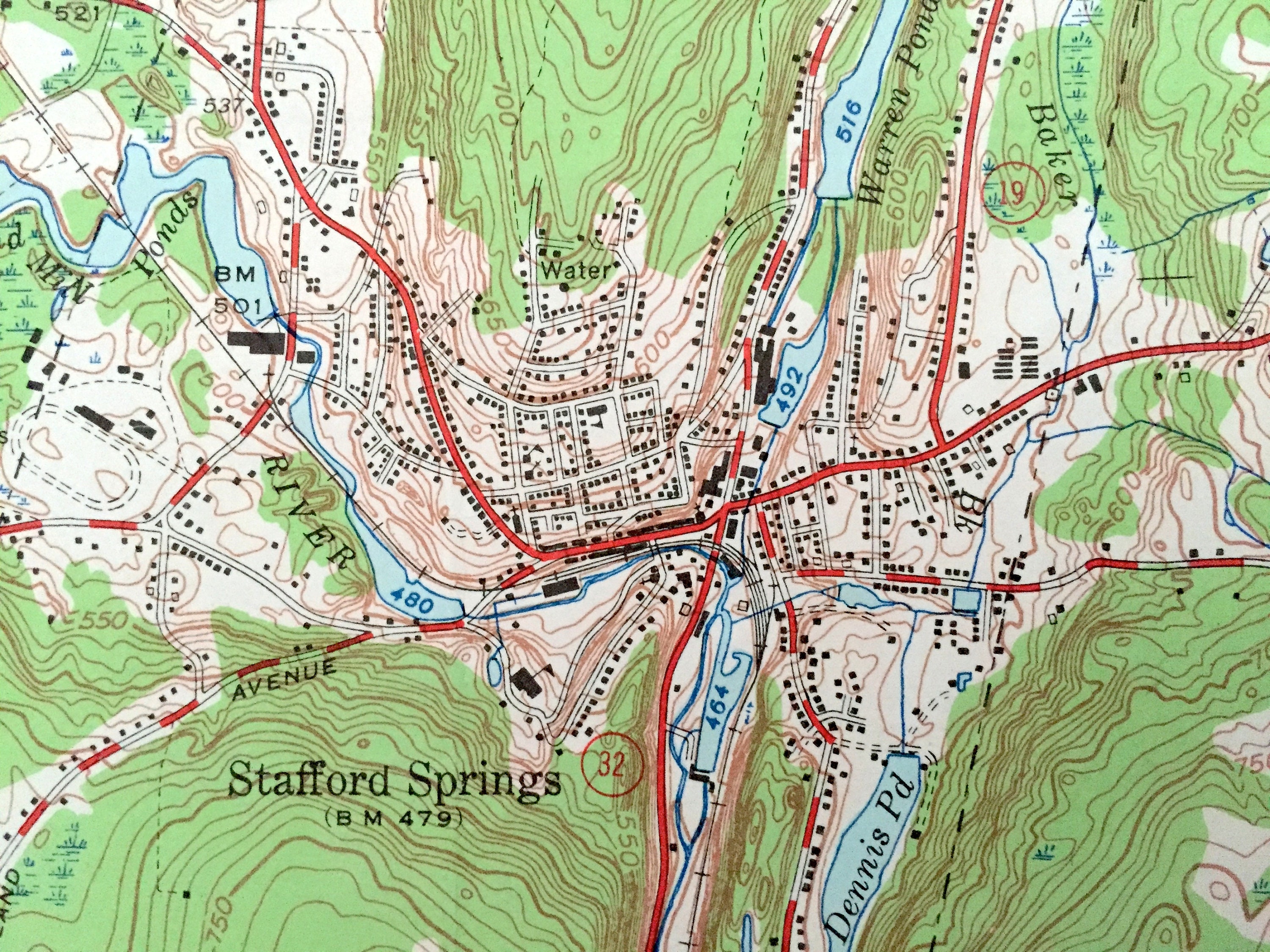 Antique Stafford Springs Connecticut 1952 US Geological Etsy
