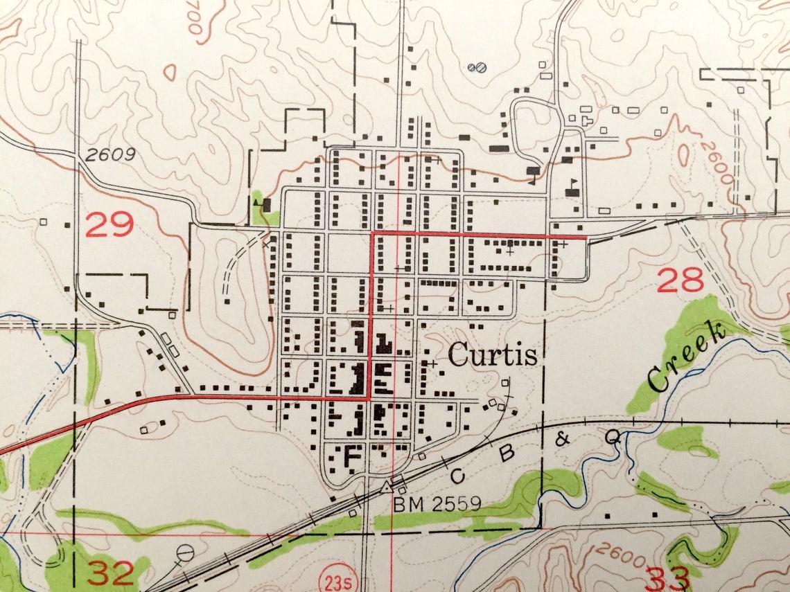 Antique Curtis Nebraska 1956 US Geological Survey Topographic Etsy