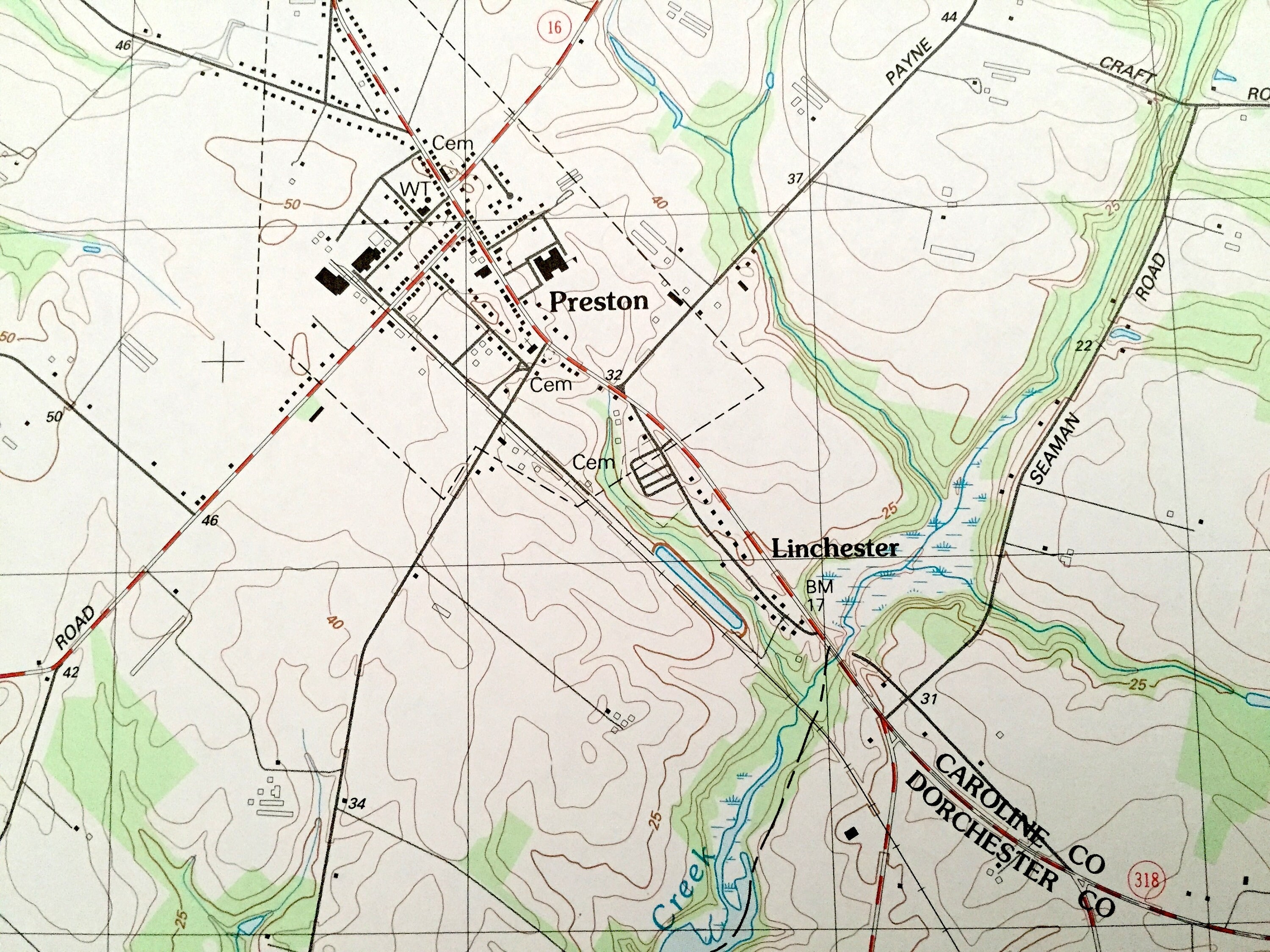 Antique Preston Maryland 1988 US Geological Survey Etsy