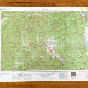 Mapa topográfico antiguo de Medford, Oregón, 1955, Servicio Geológico de Estados Unidos: Ashland, Grants Pass, Canyonville, Rogue River, Umpqua, Siskiyou OR CA