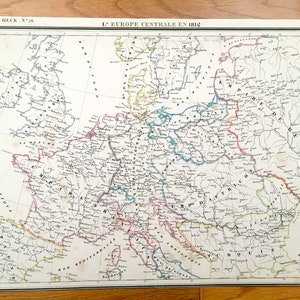 Mappa antica dell'Europa dell'anno 1812 del 1842 dall'Atlas Géographique, Astronomique et Historique di G Heck - Francia, Svezia, Russia, Italia, Spagna