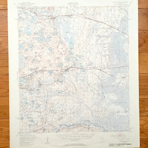 Antique Interlachen, Floride 1949 US Geological Survey Topographic Map – Ocala National Forest, Hollister Florahome Putnam County Palatka FL